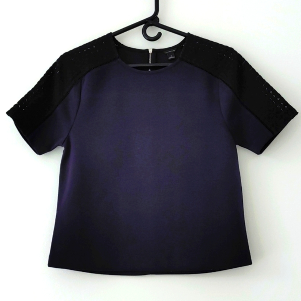 Ann Taylor Top with Lace Shoulders